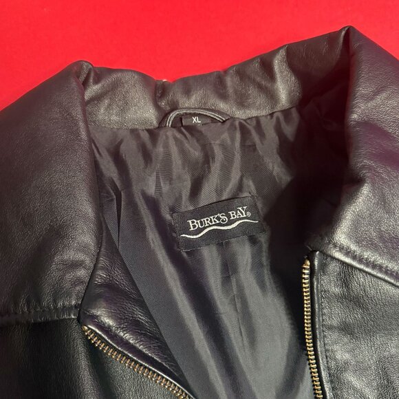 Vintage 90s Hand-Painted Leather Bomber Jacket – Size XL, Unisex - Picture 5 of 12